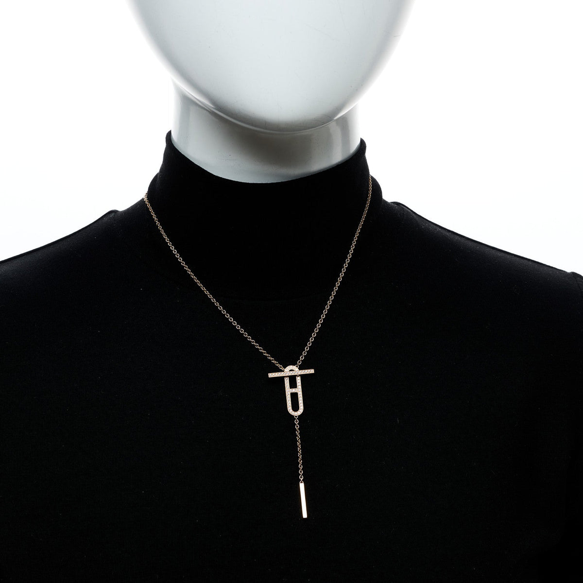 18K Rose Gold Diamond PM Ever Chaine D'Ancre Necklace ST