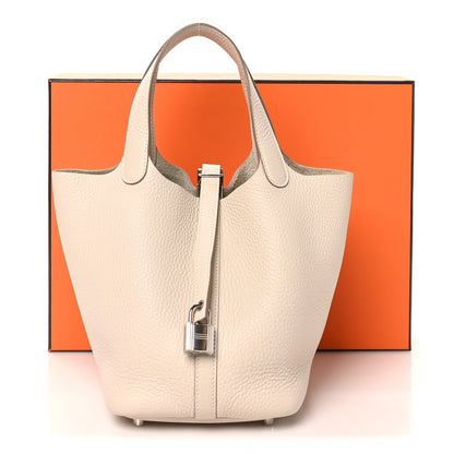 Taurillon Clemence Picotin Lock 18 Pm Cr Handbag