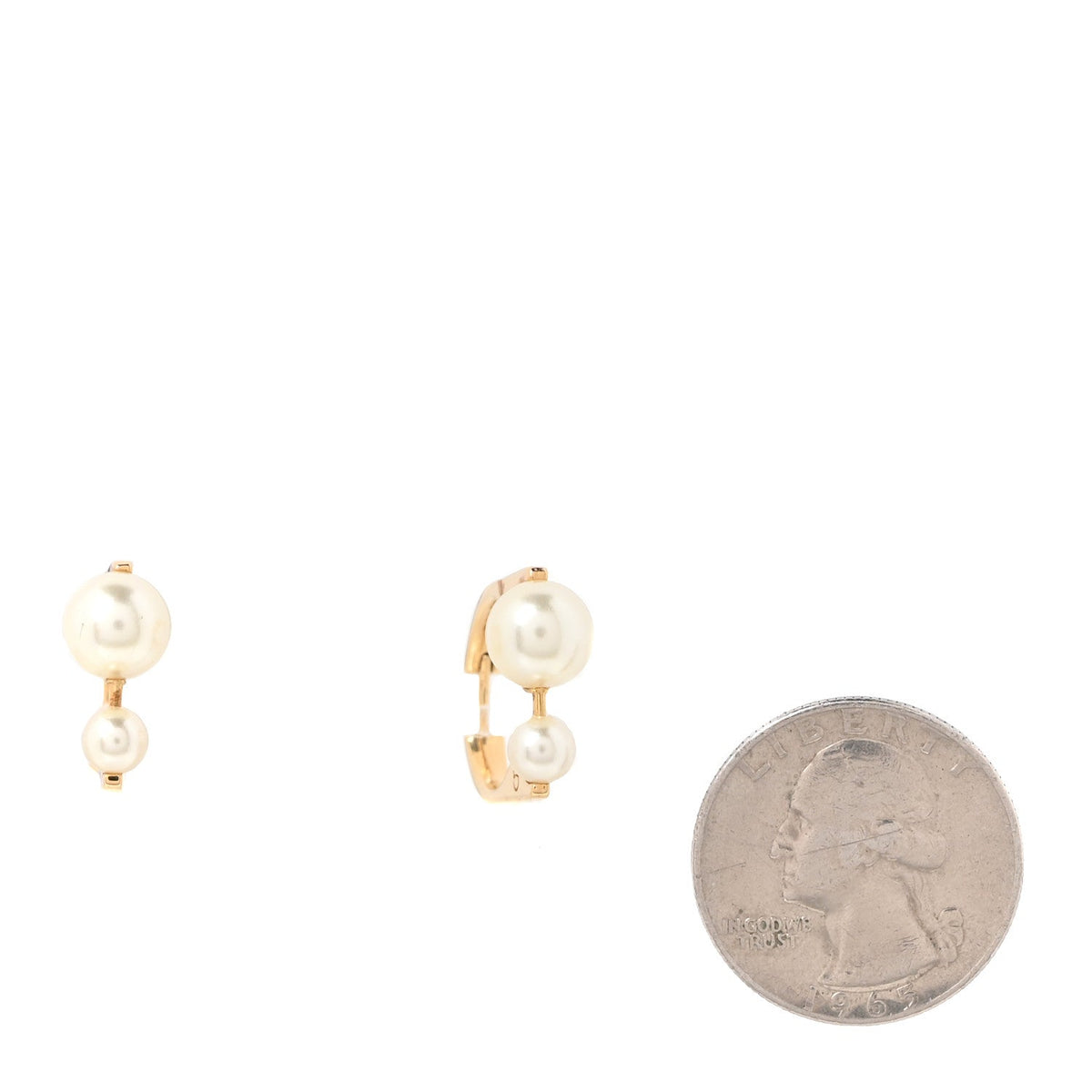 Christian DiorMetal Pearl Small Tribal New Look Earrings Gold