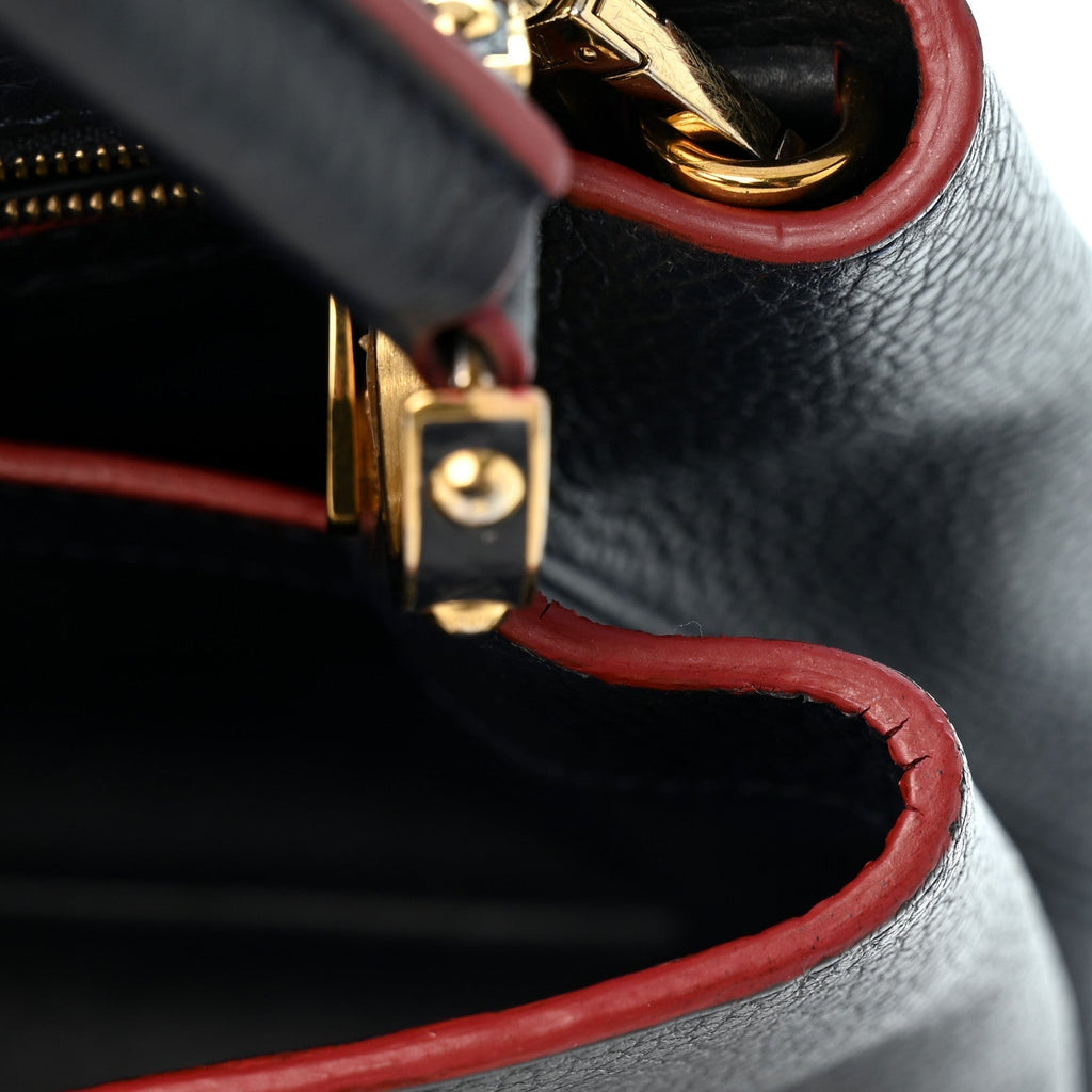 Louis Vuitton Taurillon Capucines PM Marine Rouge