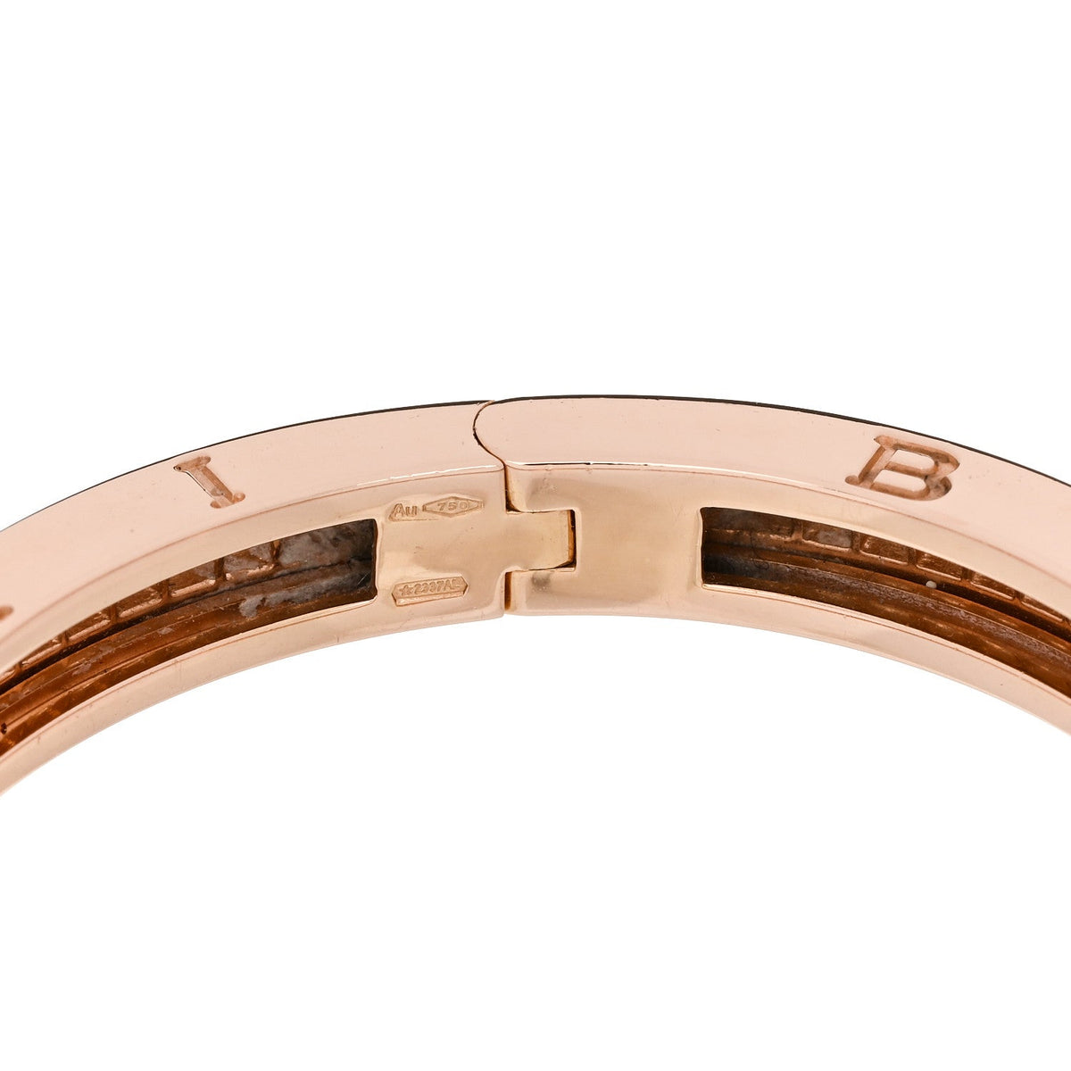 18K Rose Gold Diamond B.Zero1 Pave Bangle Bracelet S