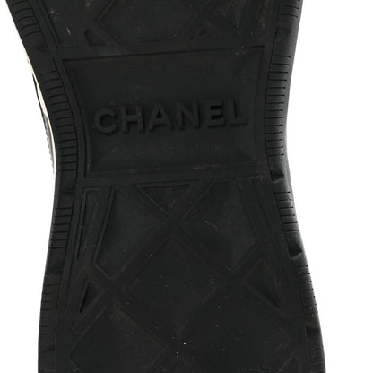 Chanel Velvet Calfskin Mixed Fibers Men's CC Sneakers 41 Black