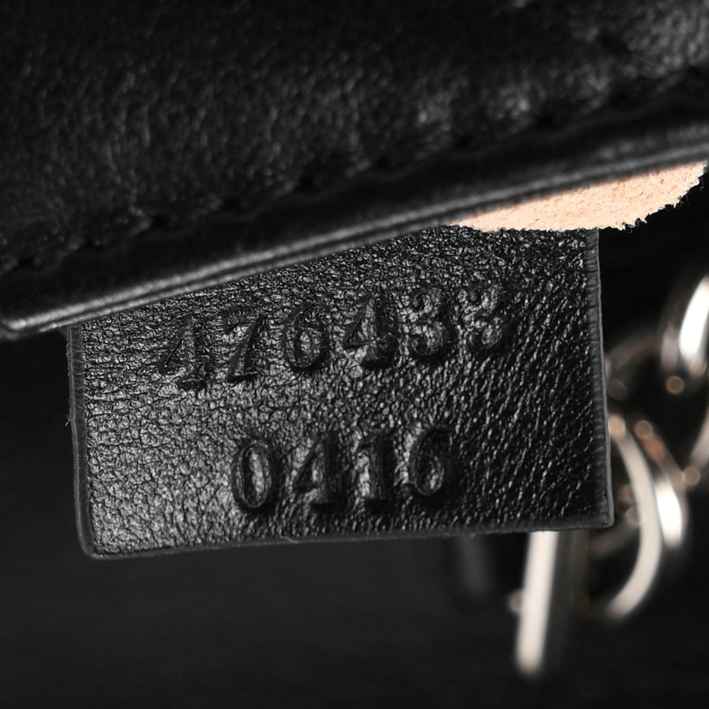 Gucci Calfskin Matelasse Studded Super Mini GG Marmont Shoulder Bag Black