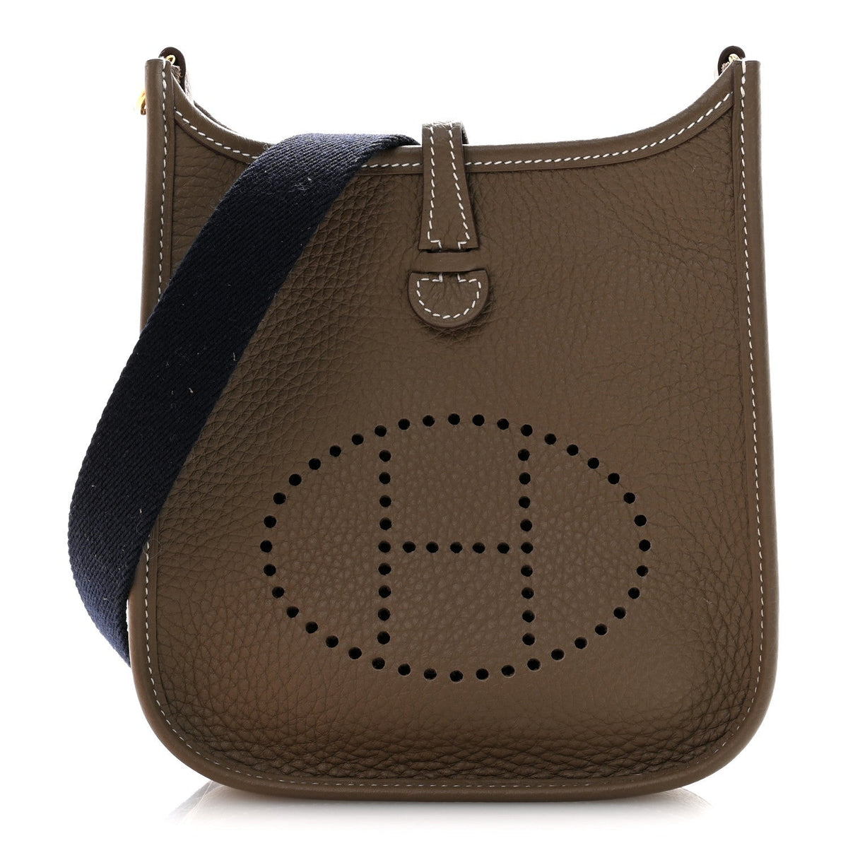 Hermes Taurillon Clemence Amazone Evelyne TPM Etoupe Bleu Indigo