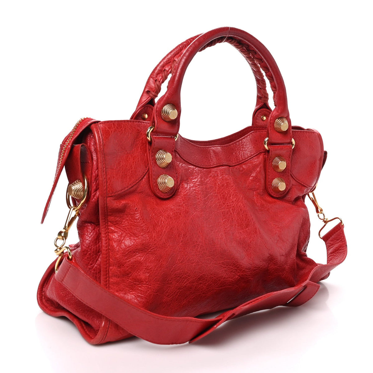Balenciaga Agneau Giant 21 Gold City Rouge Coquelicot
