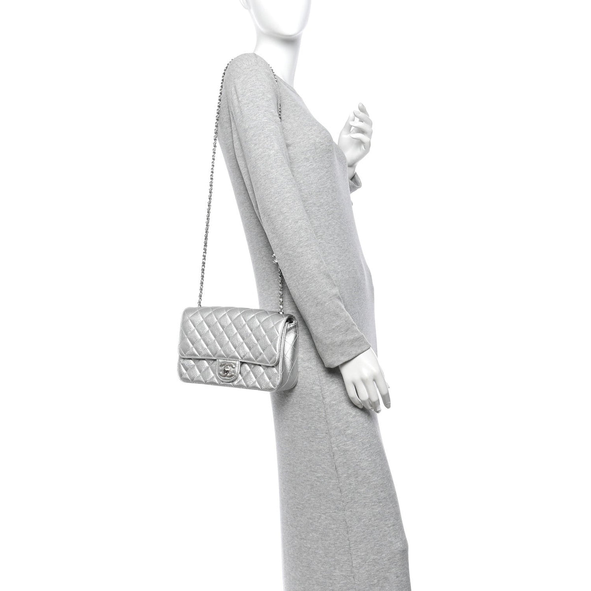 Medium Quilted Caviar Flap Shoulder Bag