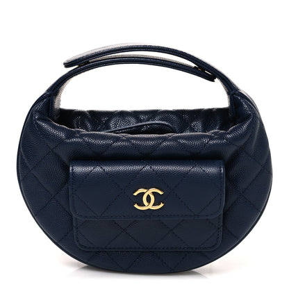 Quilted Caviar Hobo Bag
