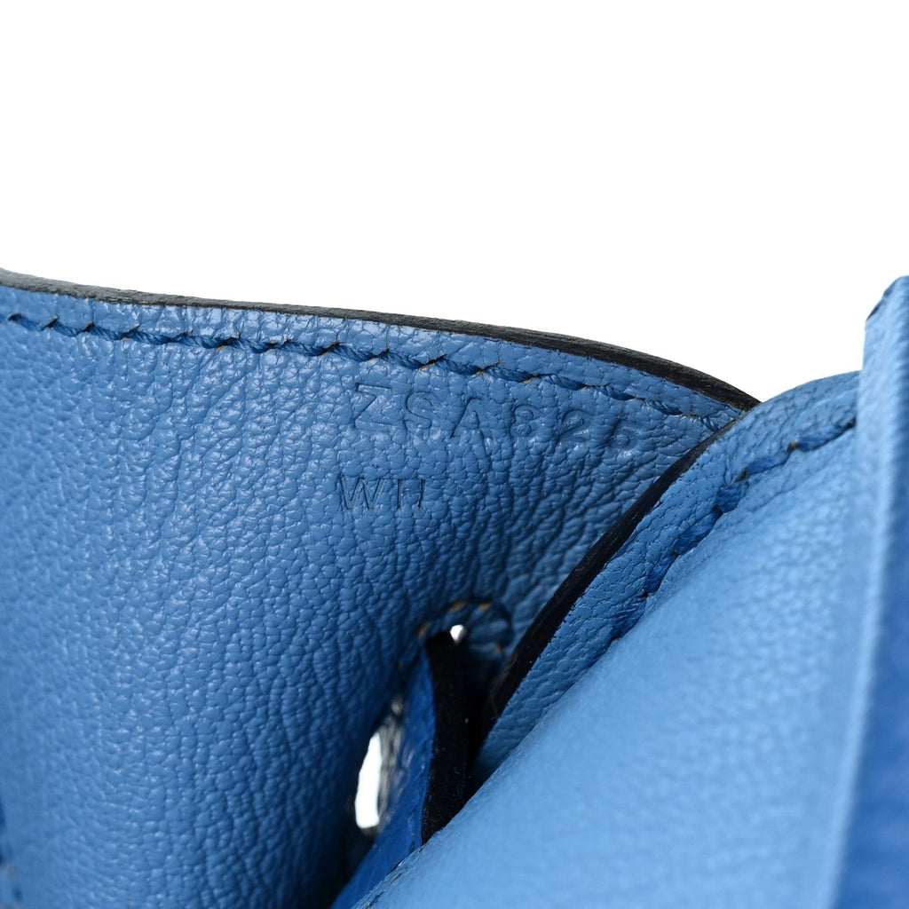 Hermes Taurillon Clemence Verso Birkin 30 Bleu Zellige Bleu Paradis