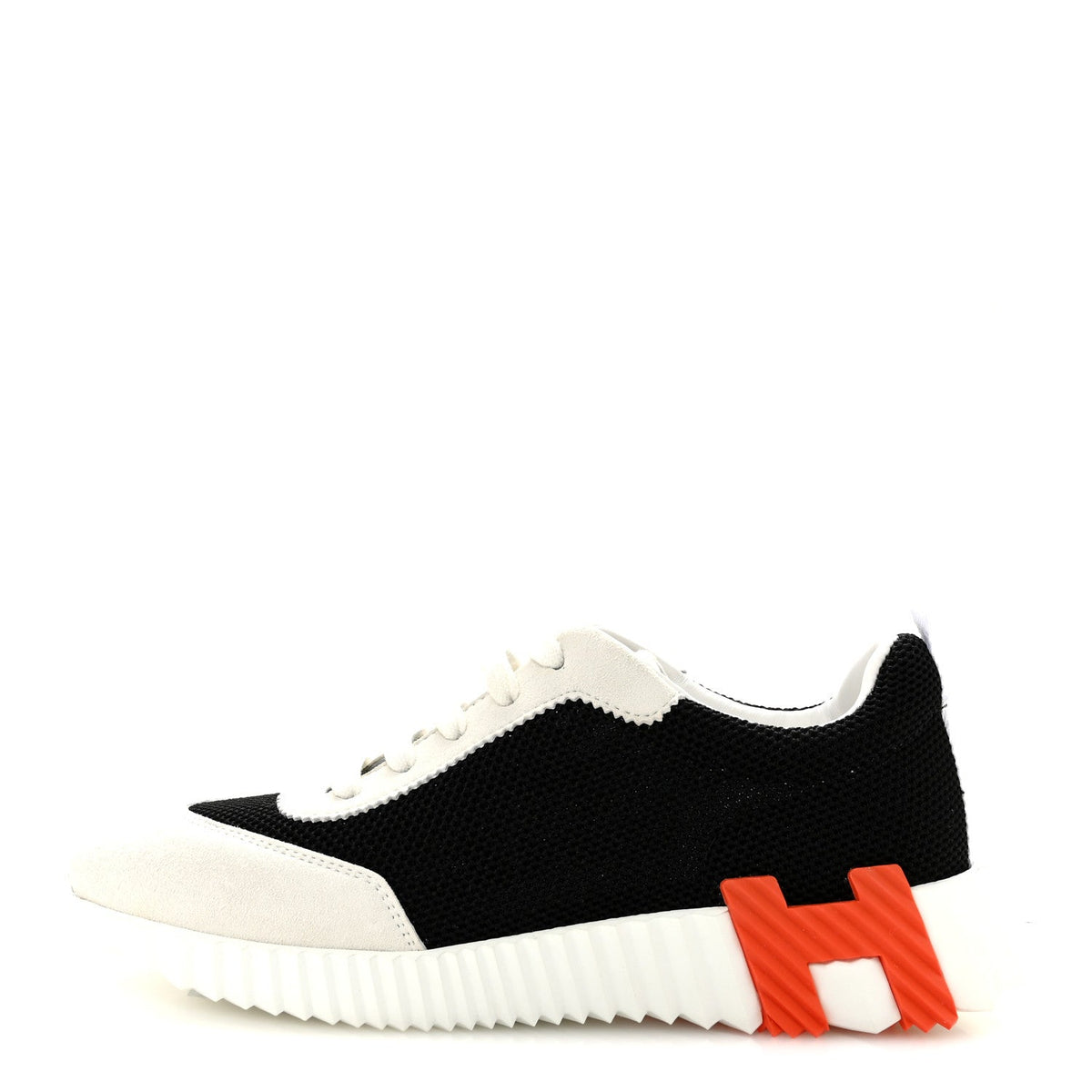 Air Mesh Suede Goatskin Bouncing Sneakers Black Orange