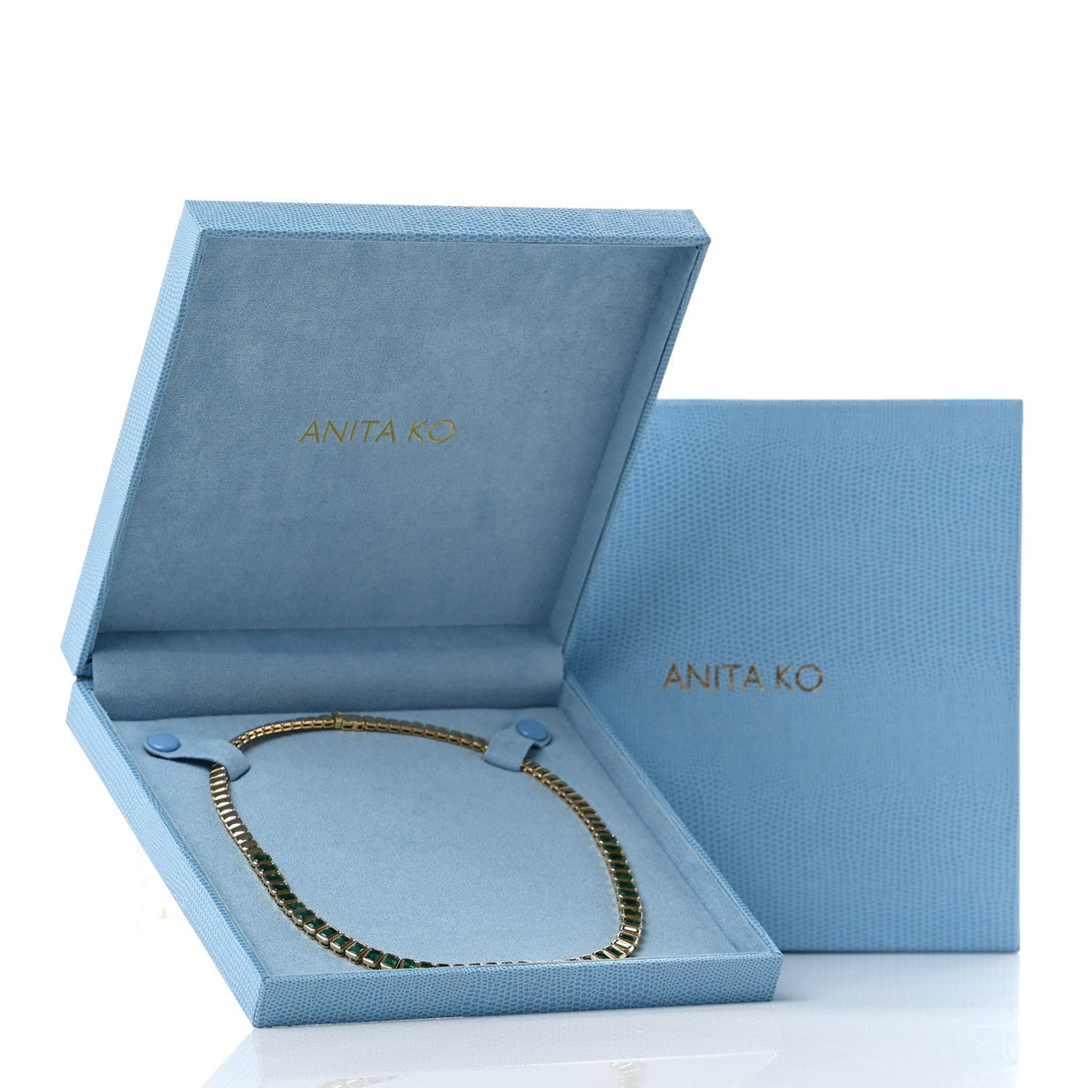 Anita Ko18K Yellow Gold Emerald Large Emerald Cut Bezel Choker Necklace