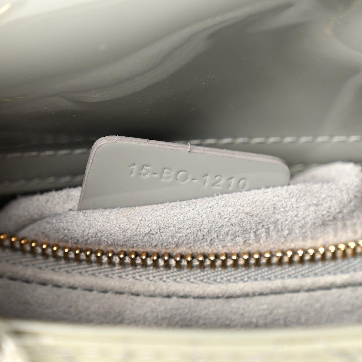 Christian Dior Patent Cannage Mini Lady Dior Grey Stone
