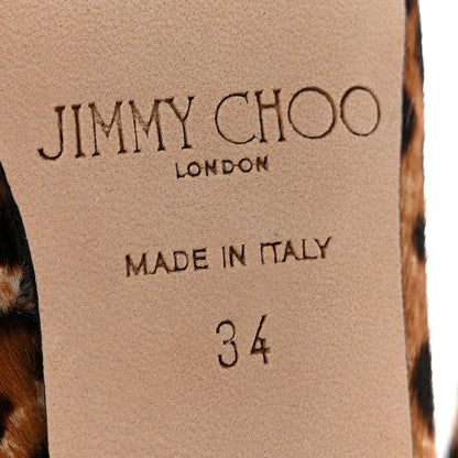 Jimmy Choo Pony Hair Women's Leopard Helena Pumps 34 Natural