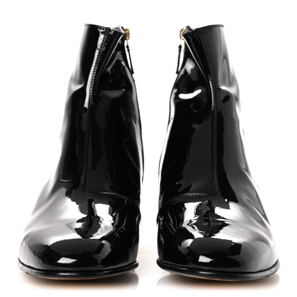 Gucci Patent Calfskin Men's GG Lois Bee Ankle Booties 13 Black