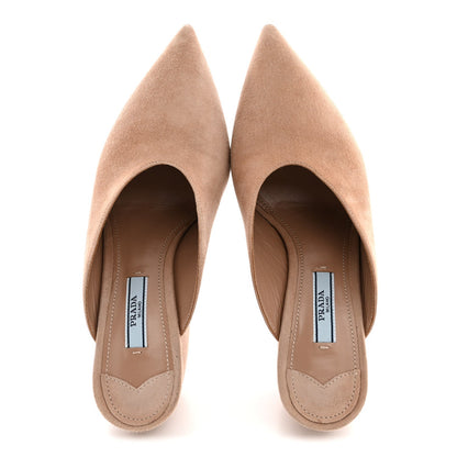 Prada Suede Pointed Toe Women's Mules 36 Dark Rose