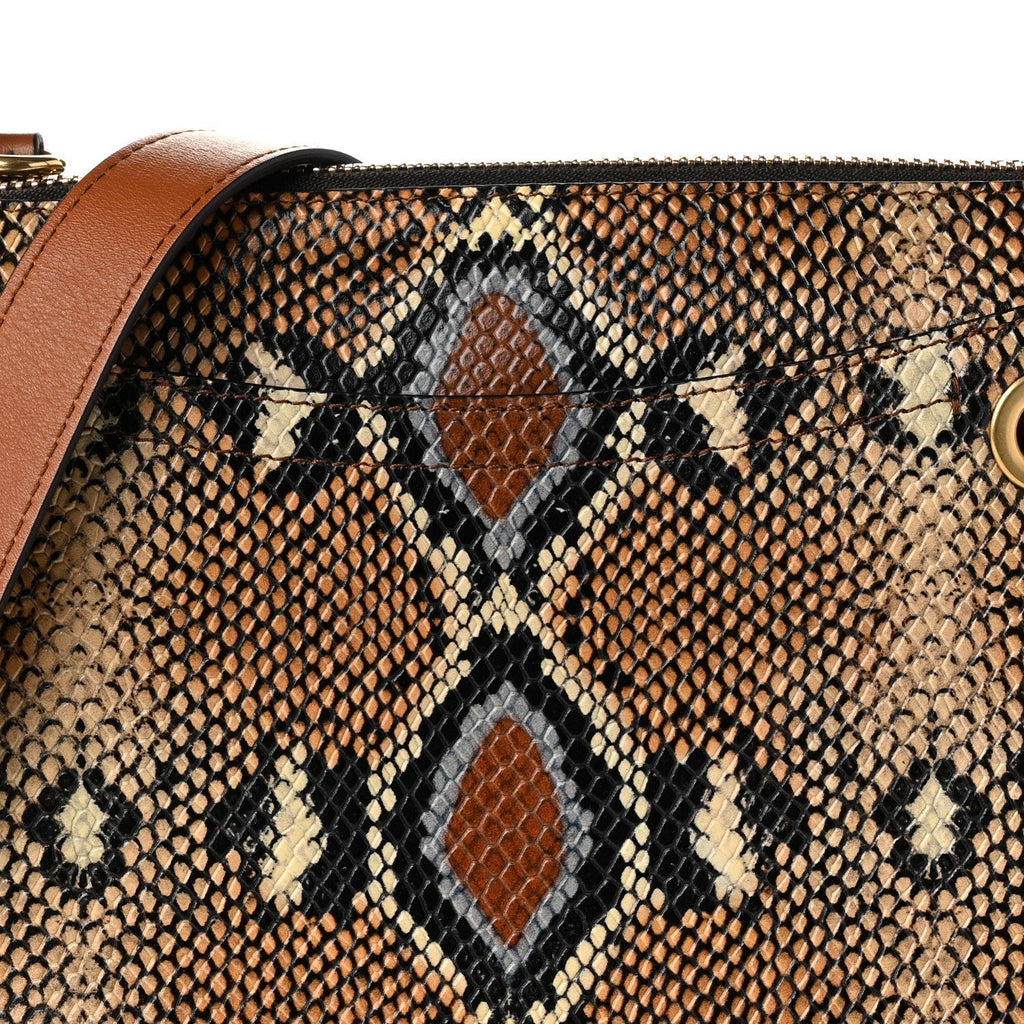 Chloe Calfskin Snakeskin Embossed Small Roy Bag Multicolor