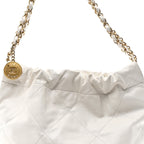 Chanel Shiny Calfskin Quilted Small 22 White