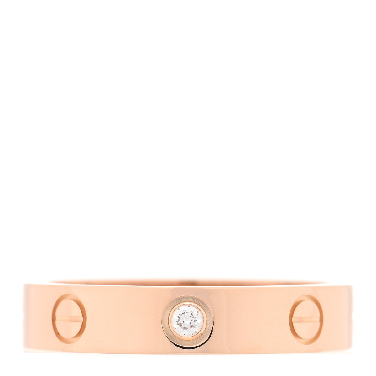 18K Pink Gold Diamond 4mm LOVE Wedding Band Ring 53 6.5