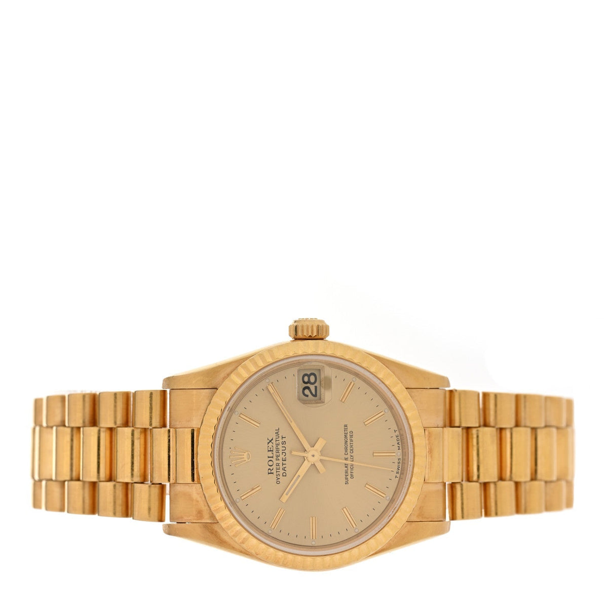 Rolex 18K Yellow Gold 31mm Datejust Watch Champagne 78278