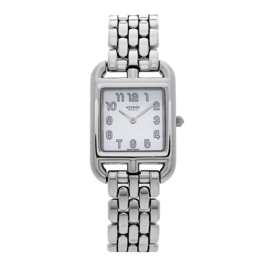 Hermes Stainless Steel 23mm Cape Cod Quartz Watch Etoupe