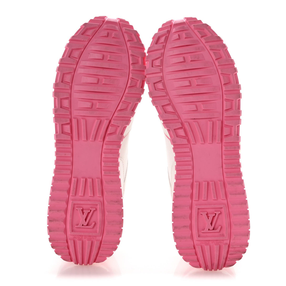Louis Vuitton Calfskin Women's Monogram Run Away Sneakers 38 White Pink