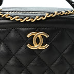 Chanel Calfskin Quilted CC Small Vanity Case Black