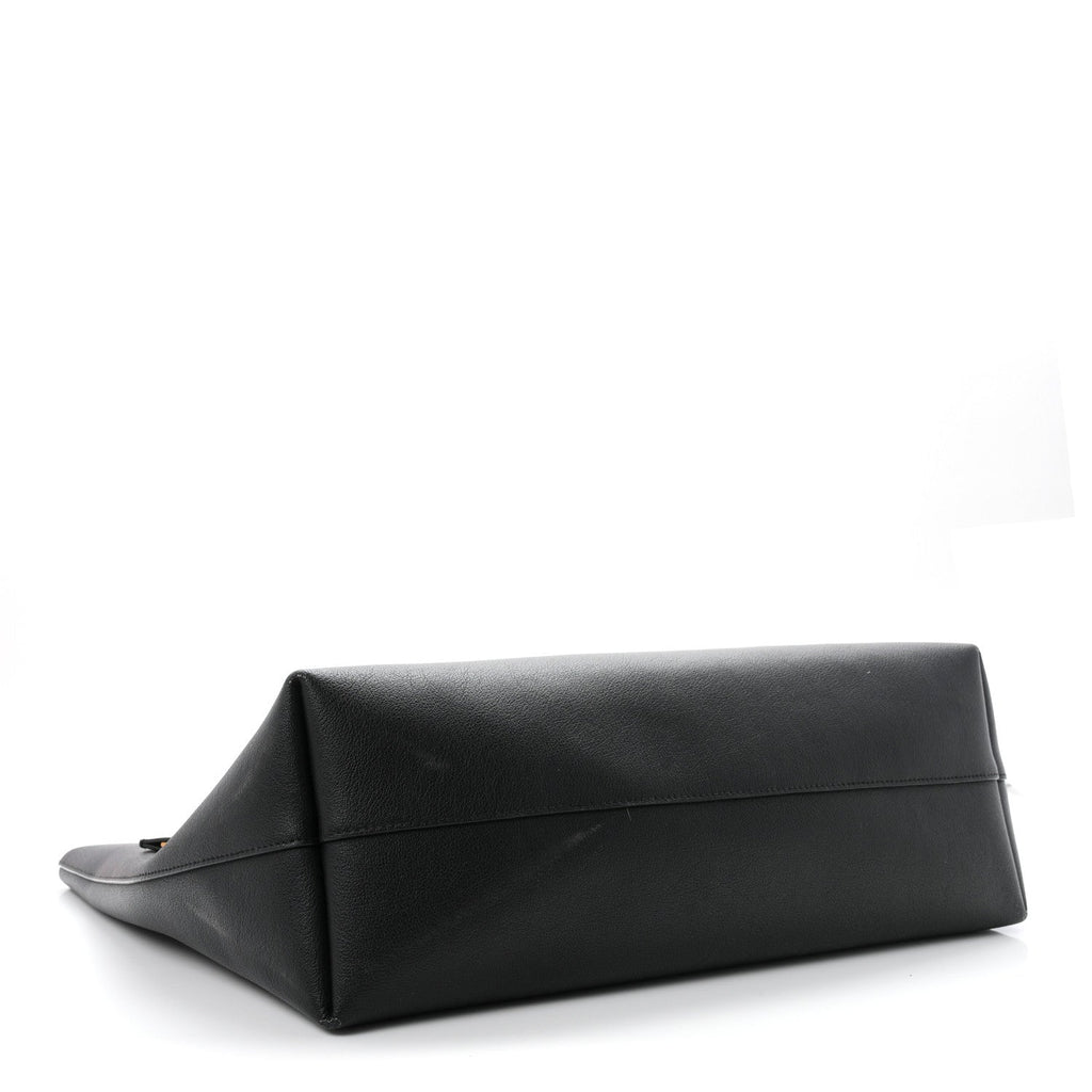 Saint Laurent Calfskin Large Shopping Tote Black