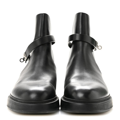 Hermes Calfskin Veo Kelly Men's Ankle Boots Black