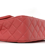 Chanel Lambskin Quilted Valentine Charms Medium Flap Bag Pink