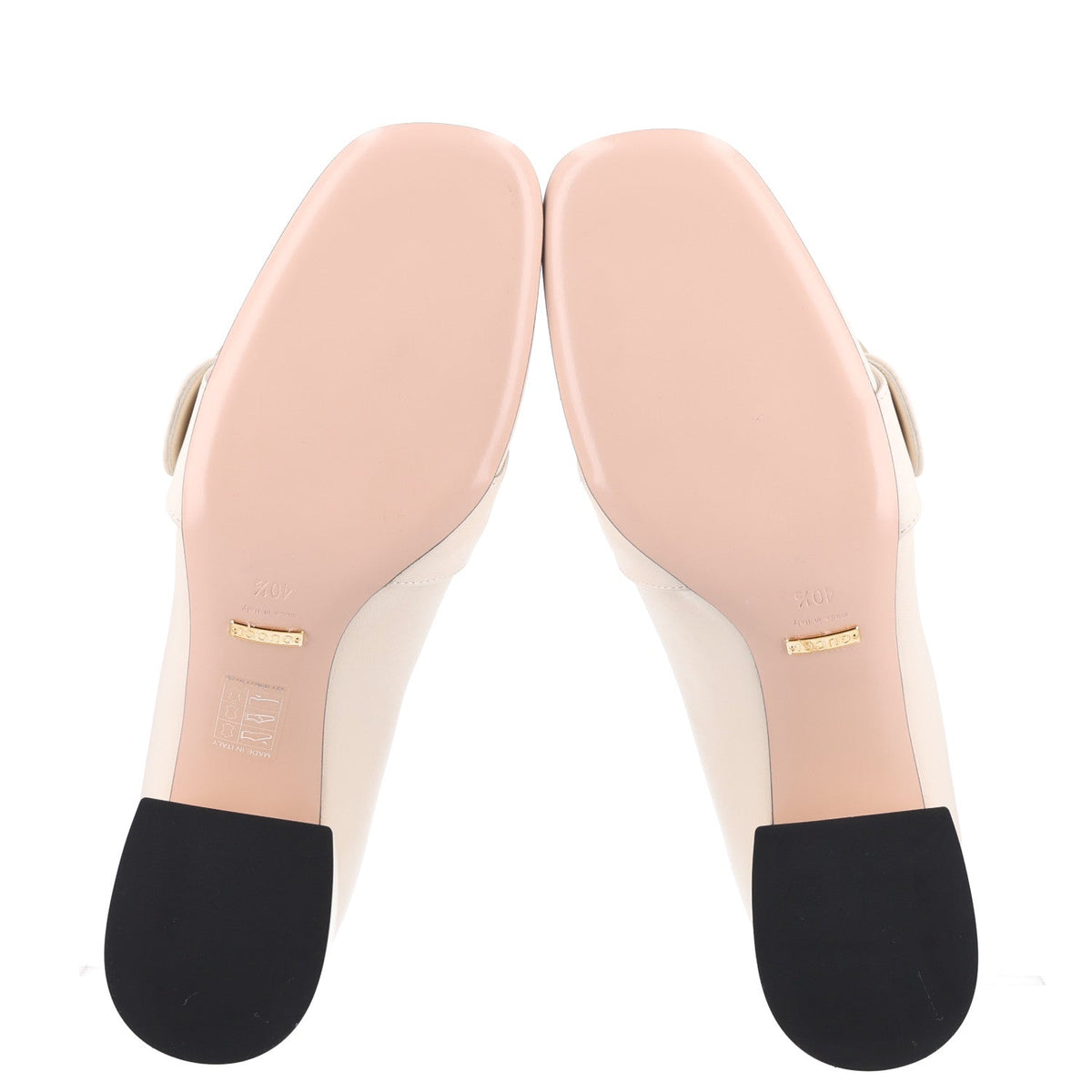 Gucci Calfskin Leather Women's Blondie Pumps 40.5 Mystic White