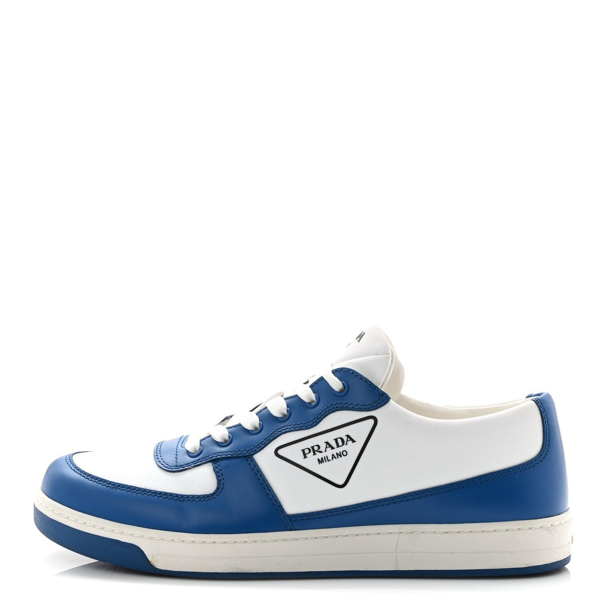 Prada Vitello Sport Women's Downtown Low Top 30mm Sneakers 9.5 White Black