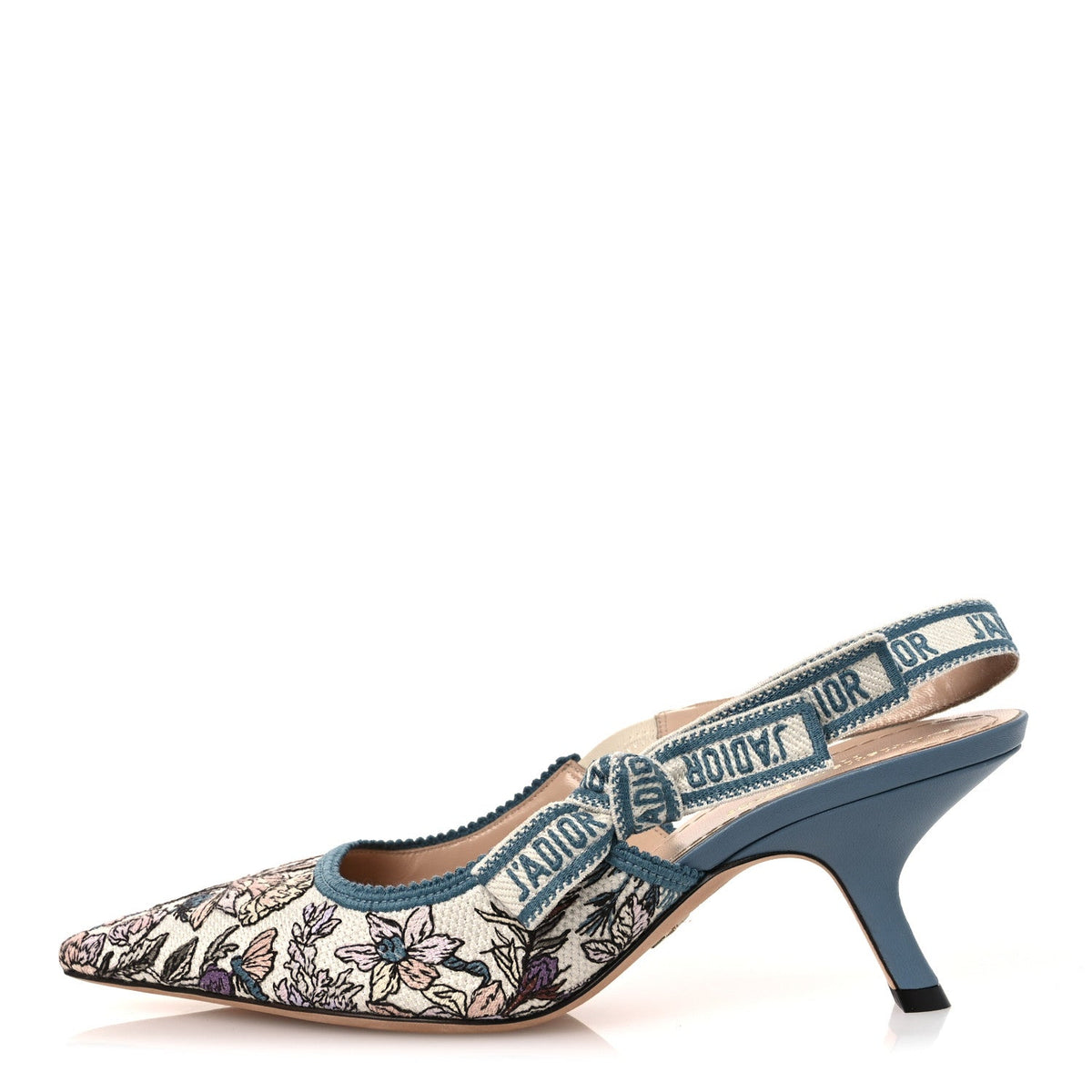 Canvas Embroidered J'A Slingback 65Mm Pumps Blue Multicolor