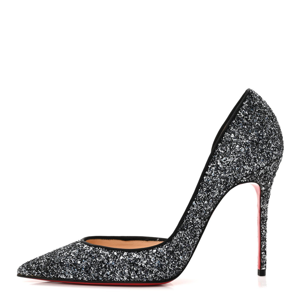 Christian Louboutin Glitter Fabric Women's Iriza 100 Pumps 38 Black