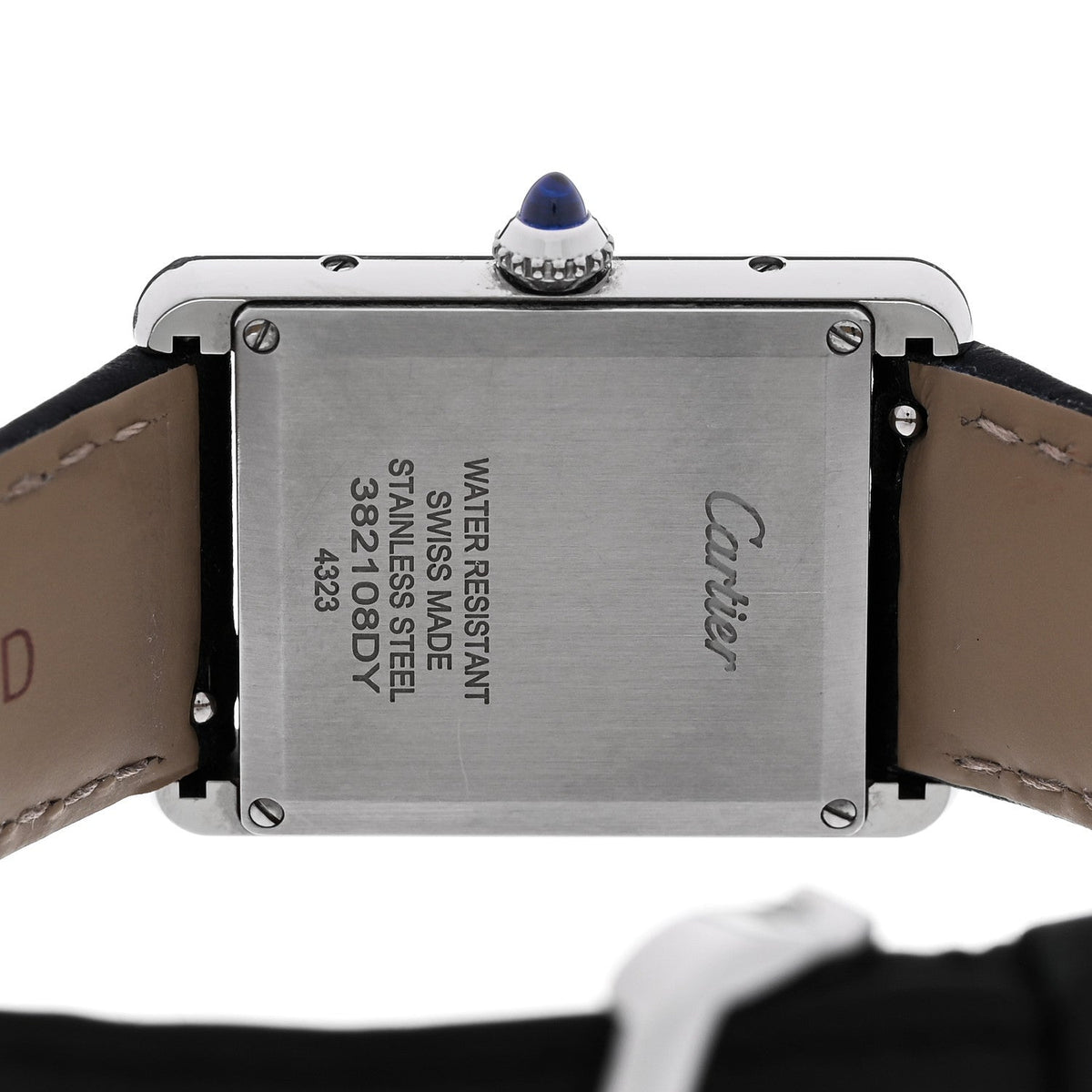 Cartier Stainless Steel Calfskin 25mm Must de Cartier Tank Quartz Watch