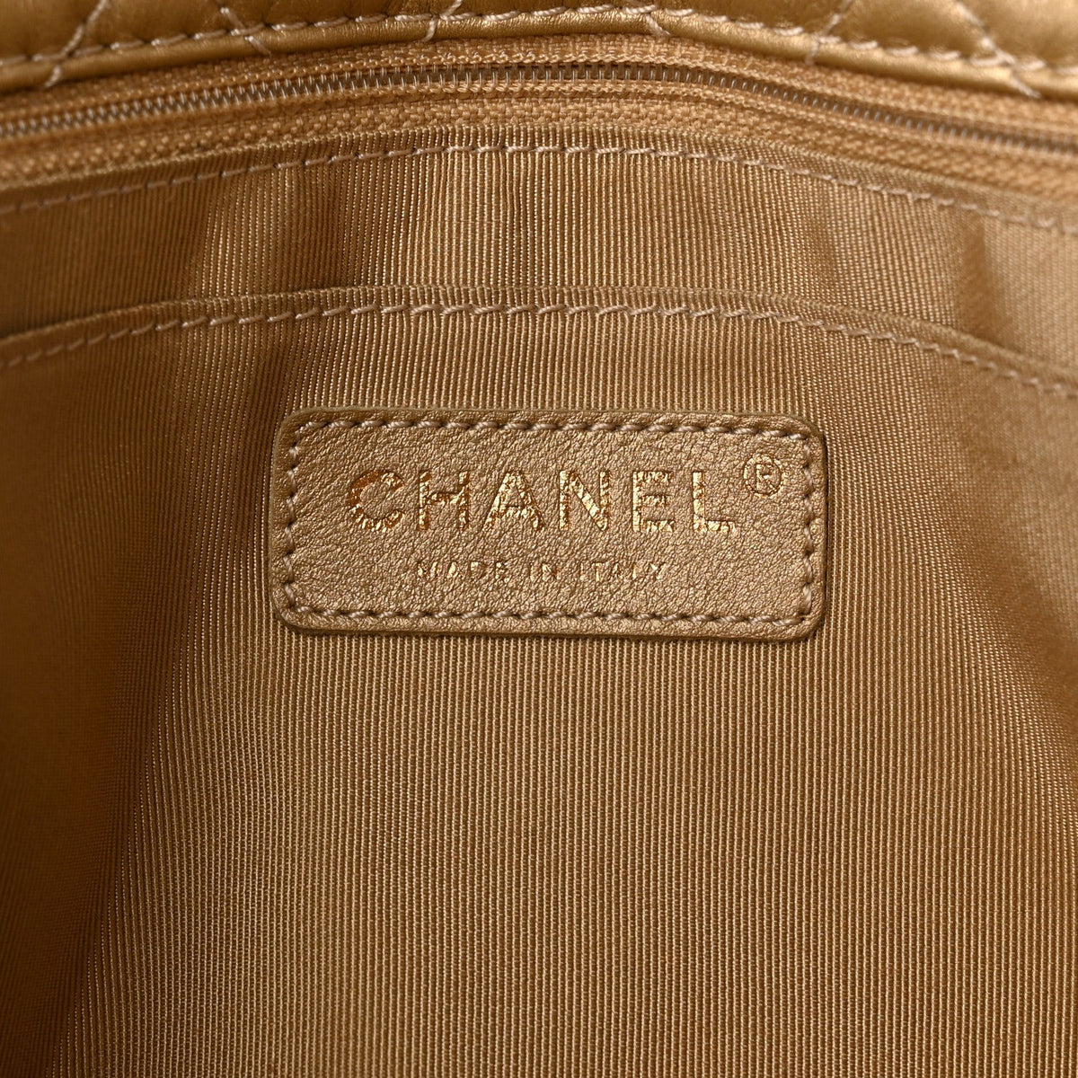 Chanel Metallic Calfskin Quilted Small XXL Travel Flap Bag Gold
