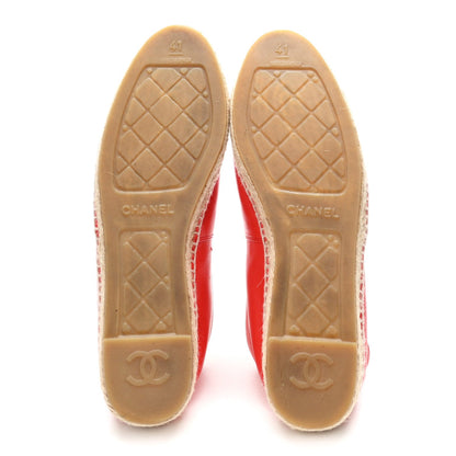 Chanel Lambskin CC Women's Espadrilles 41 Red