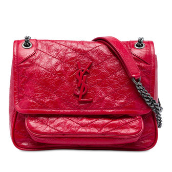 Niki Chain Flap Bag Matelasse Chevron Leather Baby