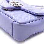 Gucci Lambskin Matelasse Small GG Marmont Shoulder Bag Lapis