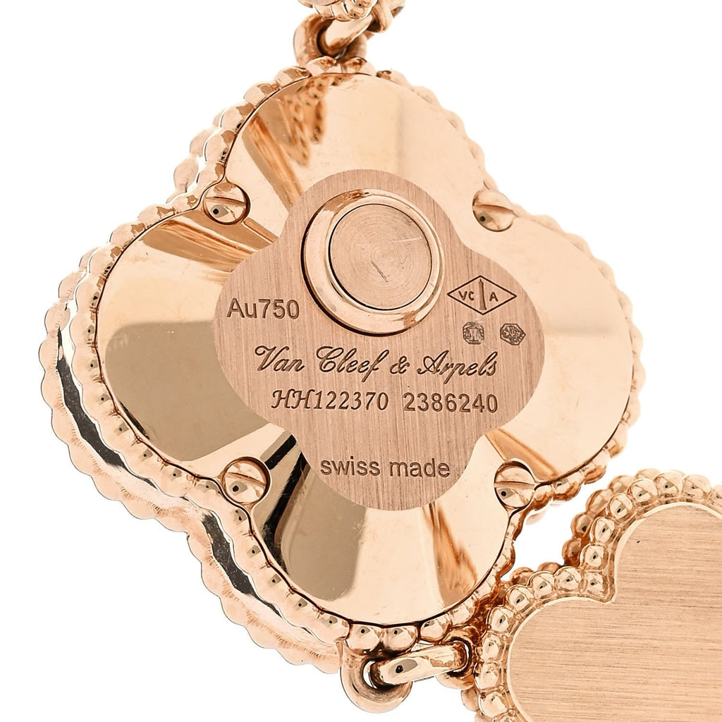 Van Cleef & Arpels 18K Rose Gold Mother of Pearl 23mm Alhambra Watch Pink