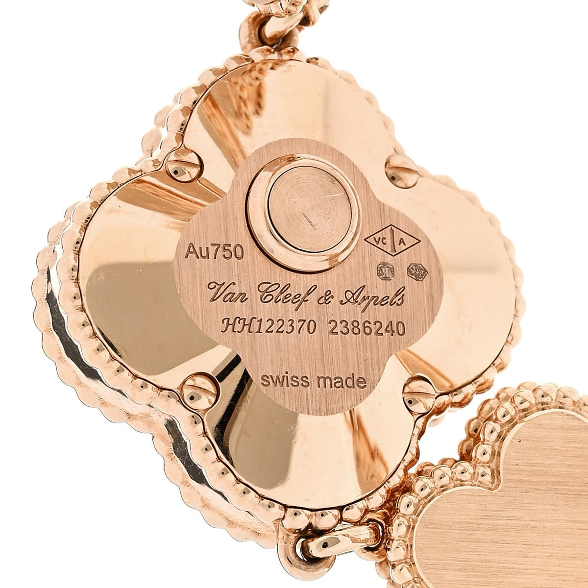 Van Cleef & Arpels 18K Rose Gold Mother of Pearl 23mm Alhambra Watch Pink