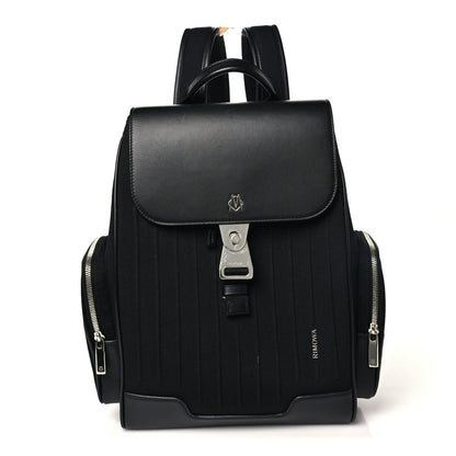 Small Calfskin Canvas Backpack - Black