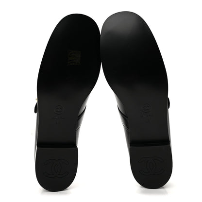 Chanel Calfskin Patent Women's Mary Janes Flats Black