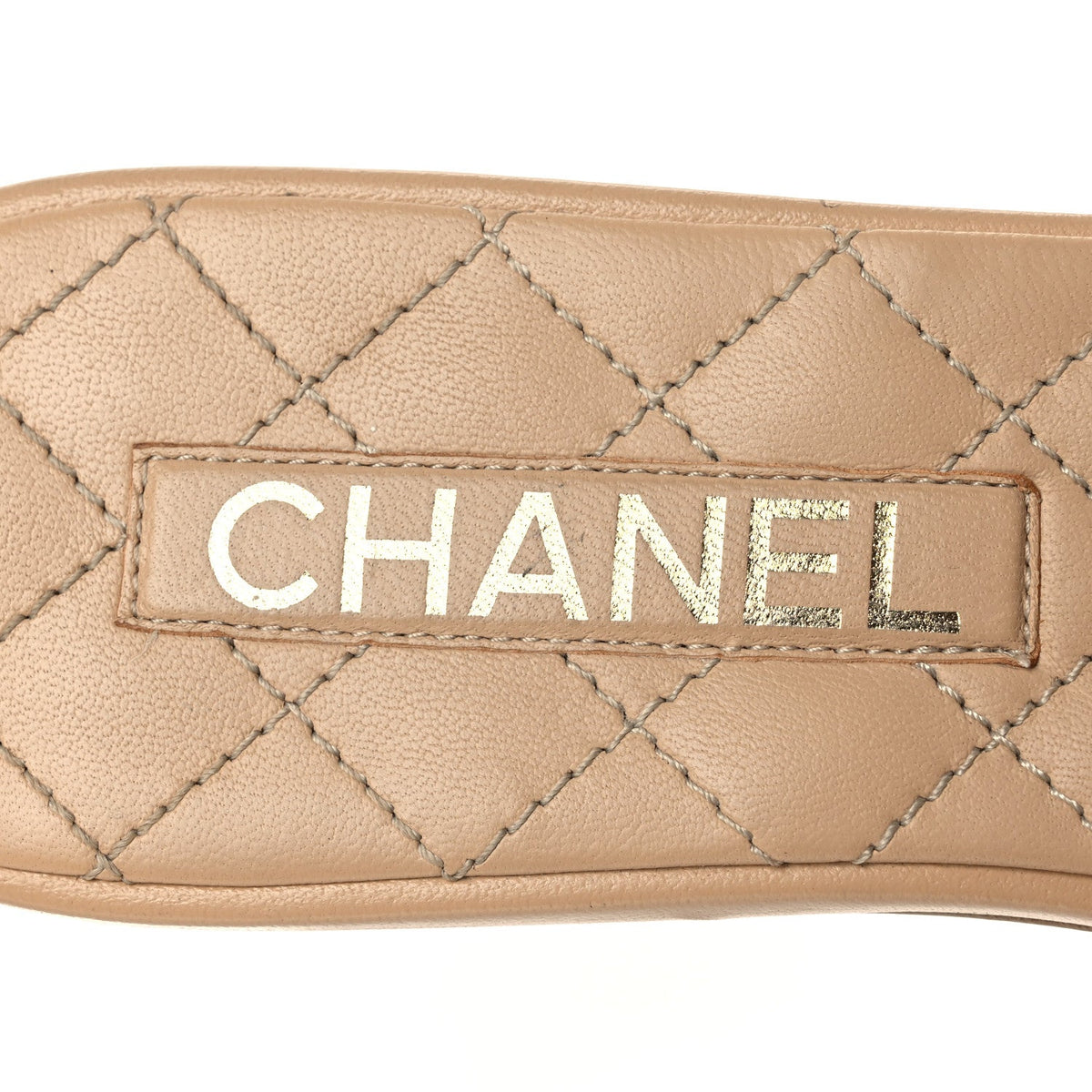 Chanel Lambskin Women's Quilted CC Turnlock Sandals 39 Beige