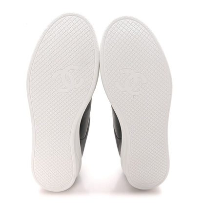 Chanel Calfskin Women's CC Sneakers 39.5 Black