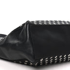 Prada Tessuto Nylon Calfskin Grommet Tote Black