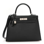 Hermes Epsom Calfskin Kelly Sellier 28 Bag Black