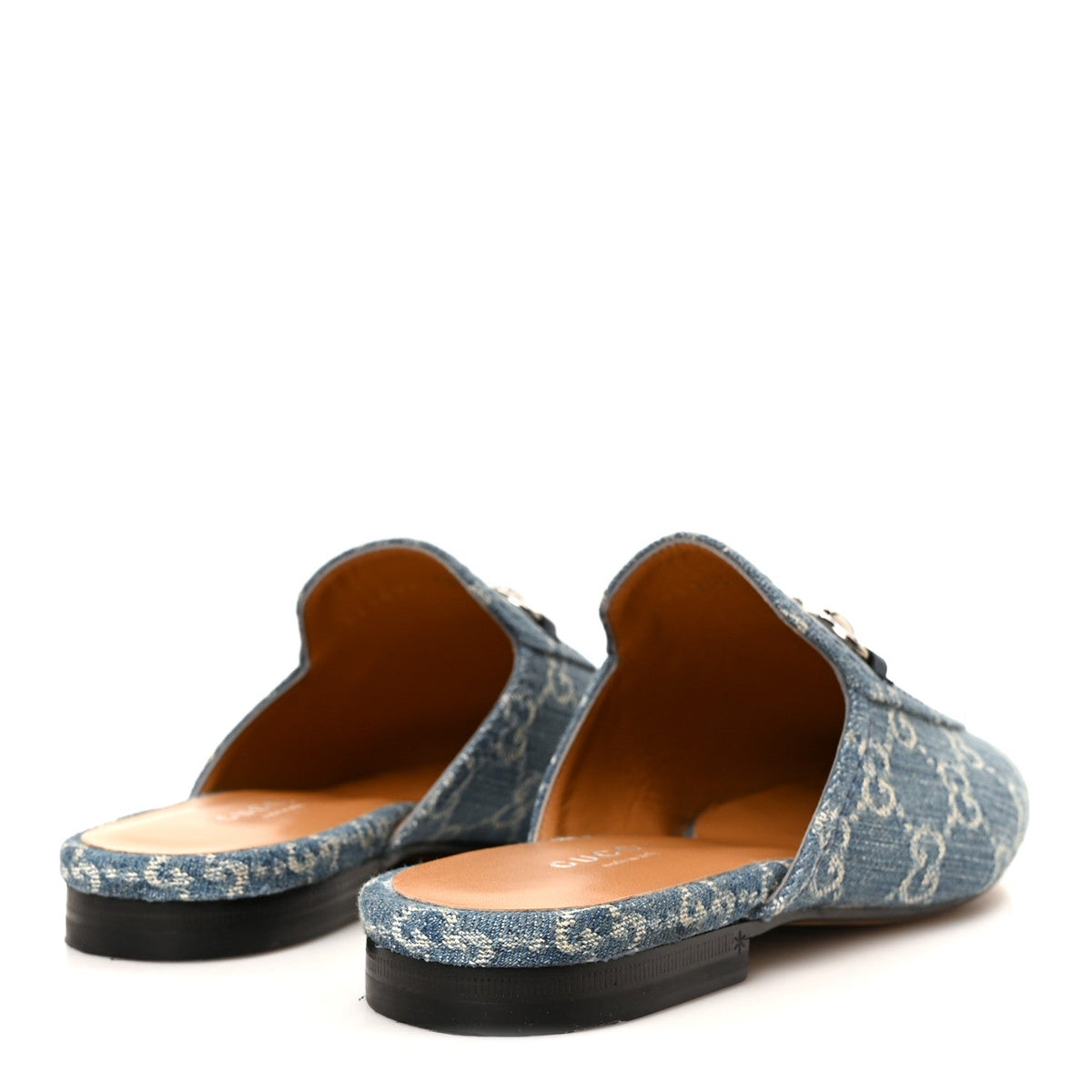 Gucci Denim GG Malaga Kid Women's Princetown Slippers 36.5 Light Blue Royale