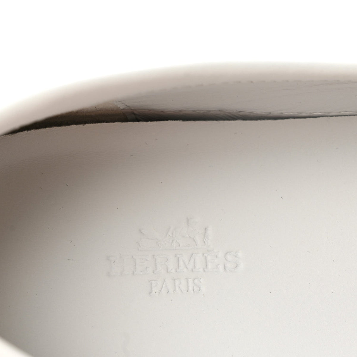 Hermes Epsom Calfskin Game Women's Slip On Sneakers White