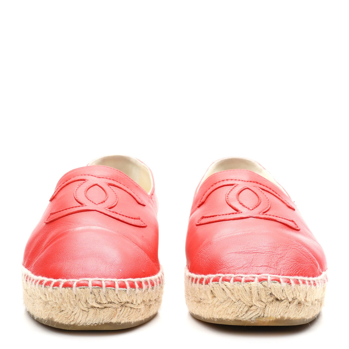 Chanel Lambskin CC Women's Espadrilles 41 Red