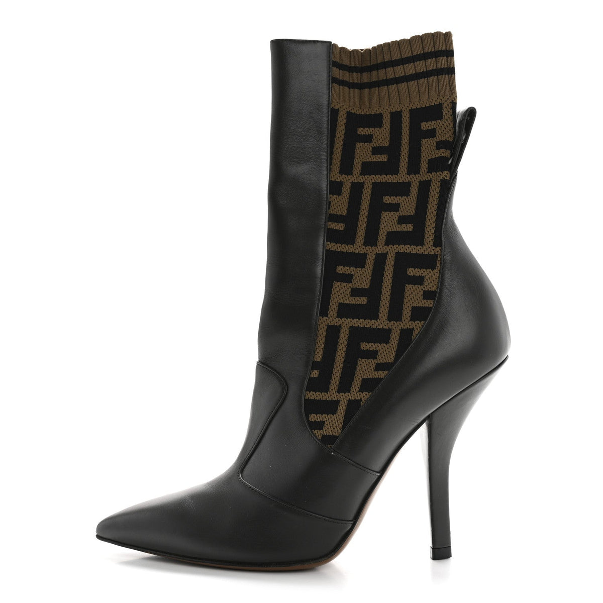 Fendinappa Microfiber Fabric Ff Rockoko 105Mm Sock Boots Ebano Tobacco