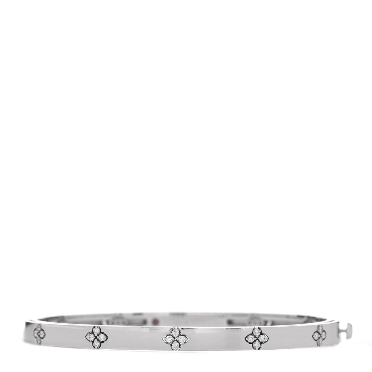 18K White Gold Diamond Classic Love in Verona Pave Bangle Bracelet